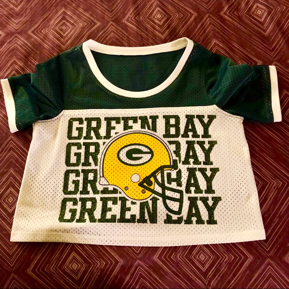 Girls Green Bay Packers Cropped Jersey, 10/12